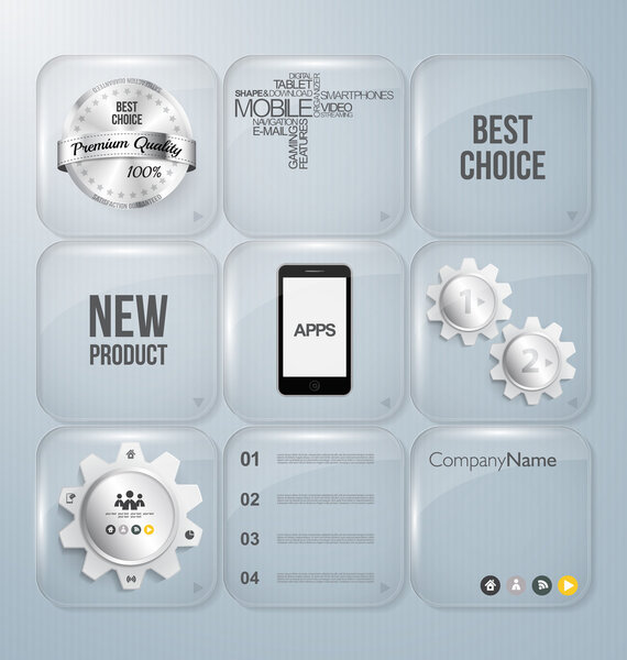 Glass wall inforgaphic vector