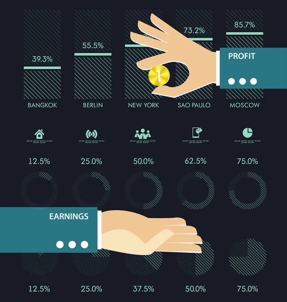 Vetor de modelo infográfico — Vetor de Stock