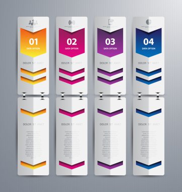 3D çizim Infographic vektör soyut