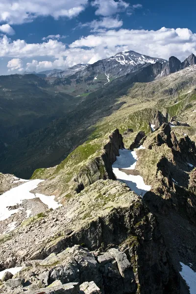 Chamonix peaks in sunny day — Stock Photo, Image