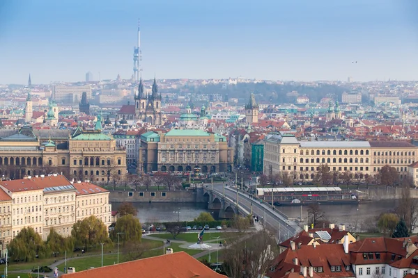 Prague center  aerial panorama, Prague, Czech Republic — Stock Photo, Image