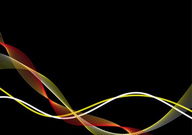 siyah vektör arka plan dalgalar ile