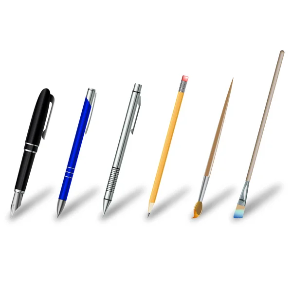 Office writing implements and drawing template Stock Vector Image by