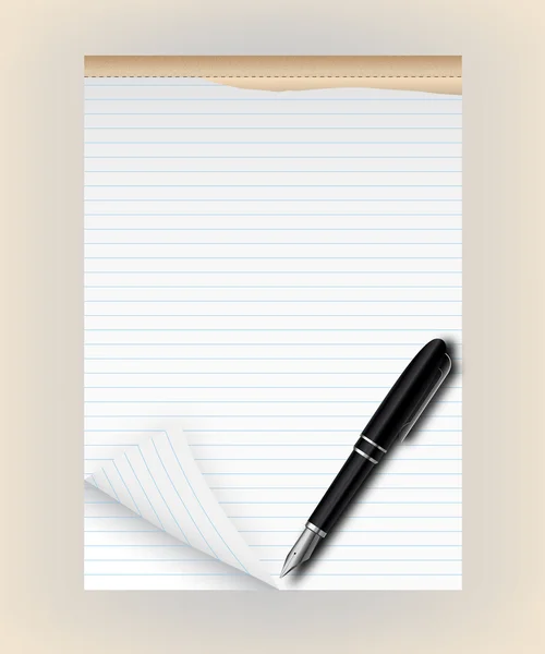 Tear pad with pen — Stock Vector