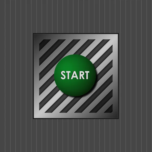 Green button with the word start — Stock Vector