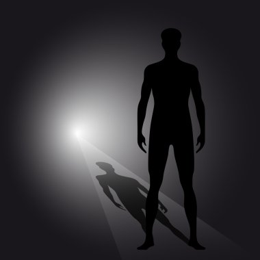 Abstract man silhouette with shadow clipart