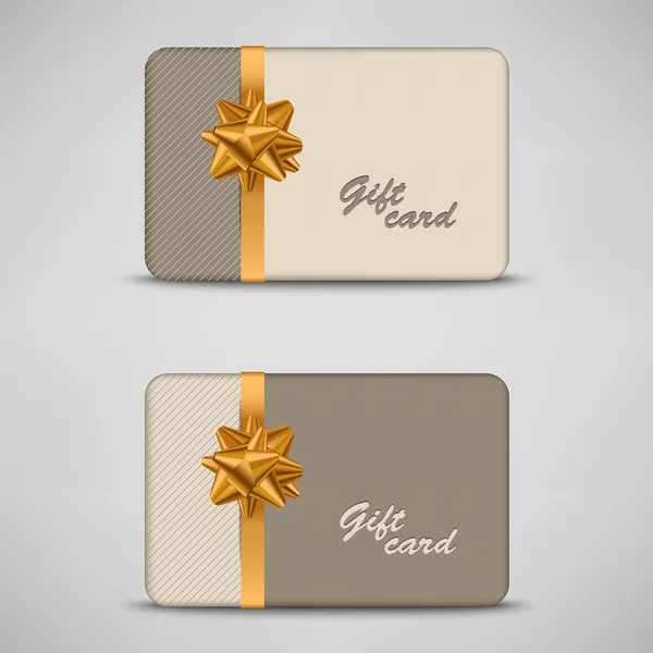 Tarjeta regalo con rayas y lazo — Vector de stock