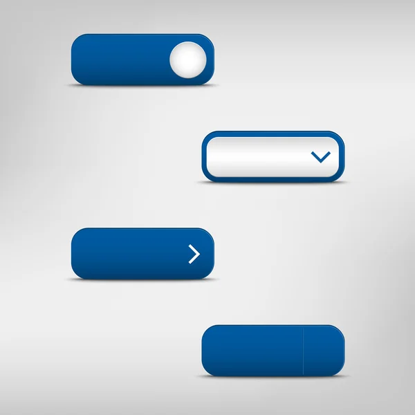 Boutons rectangulaires vides bleus — Image vectorielle