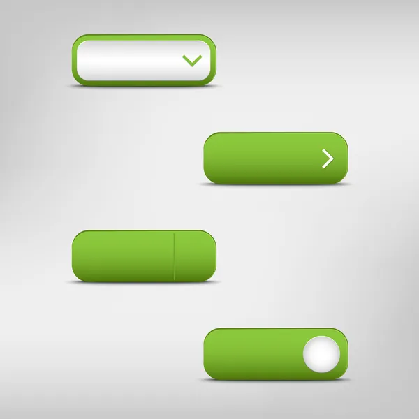 Zielony pusty prostokątnych przycisków — Wektor stockowy