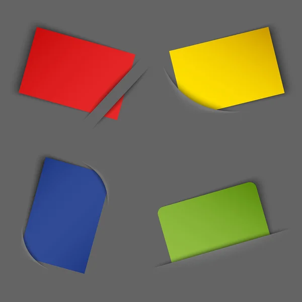 Sada barevných prázdné popisky v kapse — Stockový vektor