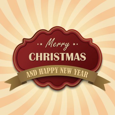 Kırmızı vintage retro Noel kartı
