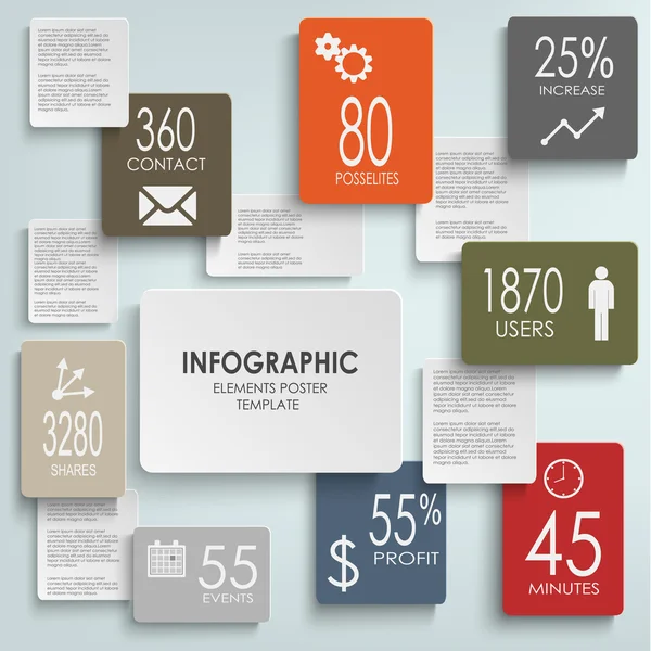 Modelo infográfico de retângulos abstratos — Vetor de Stock