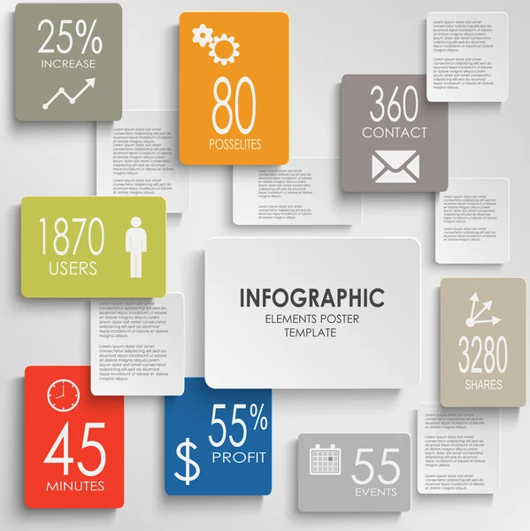 Abstrakt rektanglar färgglada infographic mall — Stock vektor