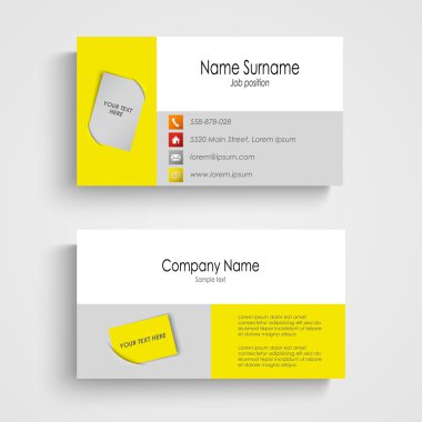 Modern colored business card template clipart