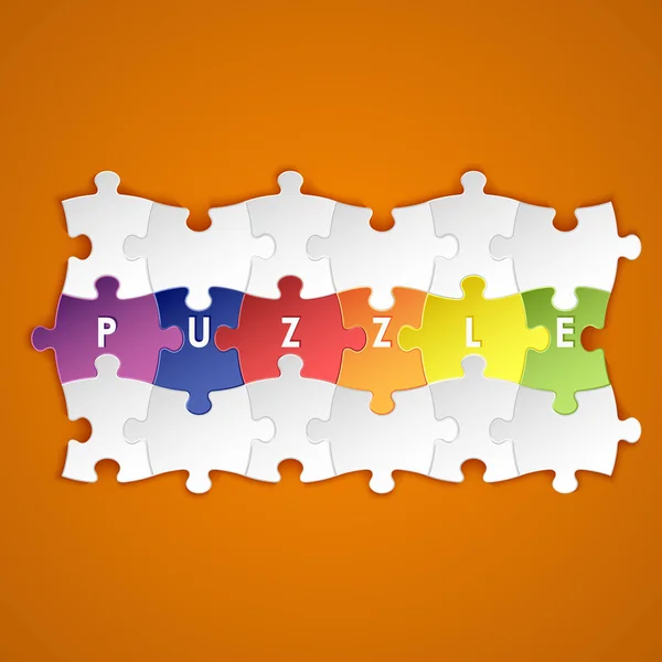 Astratto gruppo colorato puzzle sfondo — Vettoriale Stock