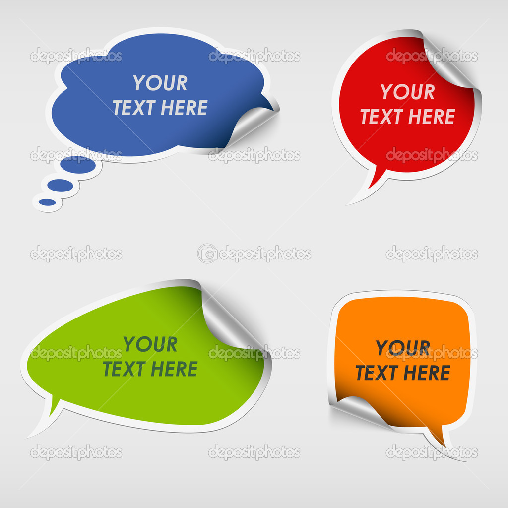 Colorful stickers dialog bubble template