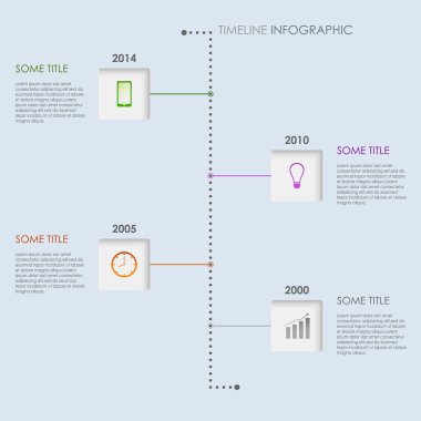 zaman satırı bilgi grafik öğeleri şablonu