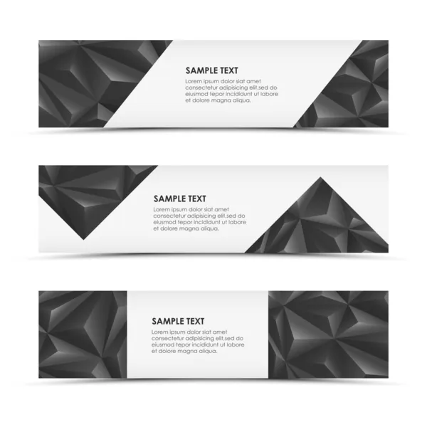 Abstract grijs piramide horizontale banners — Stockvector