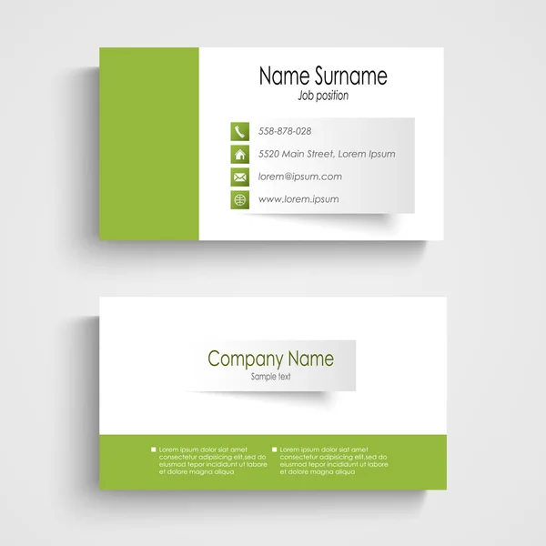 Modern green business card template — Stock Vector