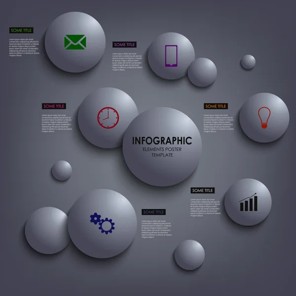 Abstrakte Informationen Grafik farbige runde Elementvorlage — Stockvektor
