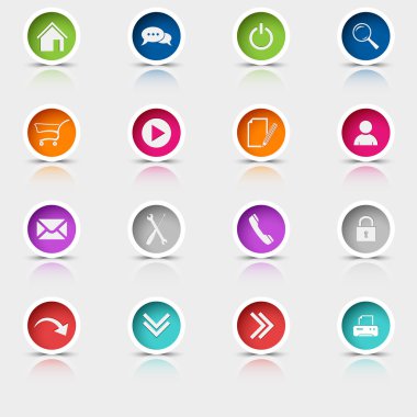 renkli set yuvarlak web düğmeleri