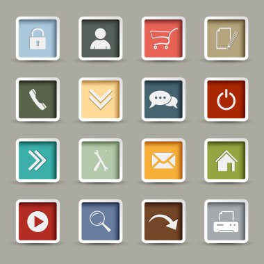 renkli web düğmeleri retro tarzı