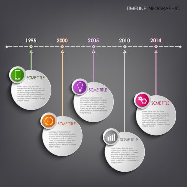 Time line info graphic round template background clipart