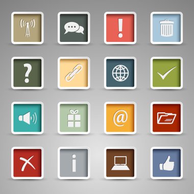 renkli web düğmeleri retro tarzı ayarlayın.