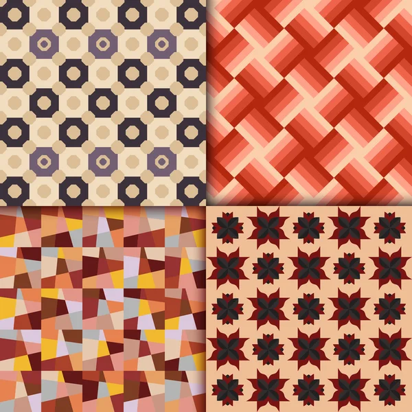 Retro style geometric patterns background — Stock Vector