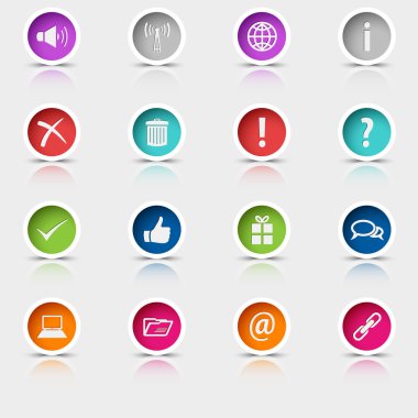 renkli set yuvarlak web düğmeleri öğesi