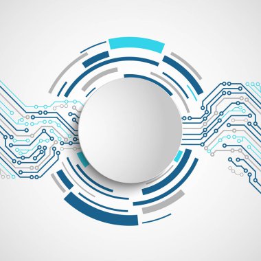 Devre kartı ve daire işaretleyici vektörü 10 olan soyut arkaplan