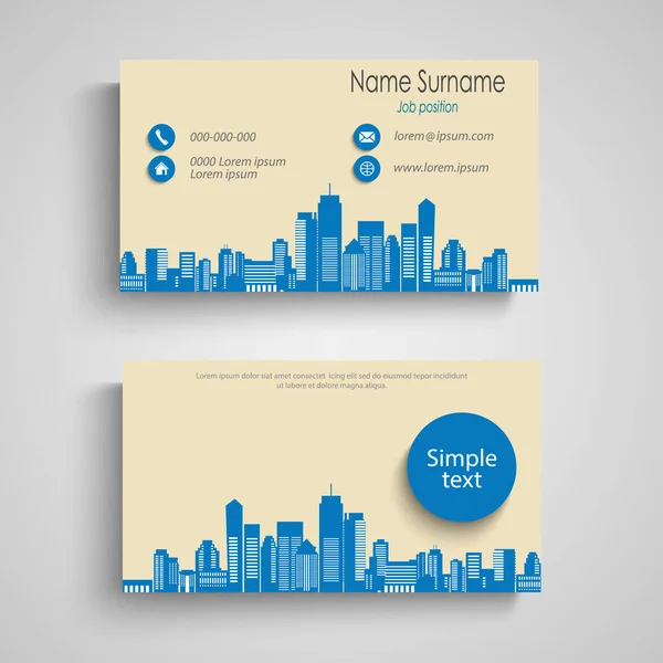 Carte Visite Avec Vecteur City Blue Design Eps — Image vectorielle