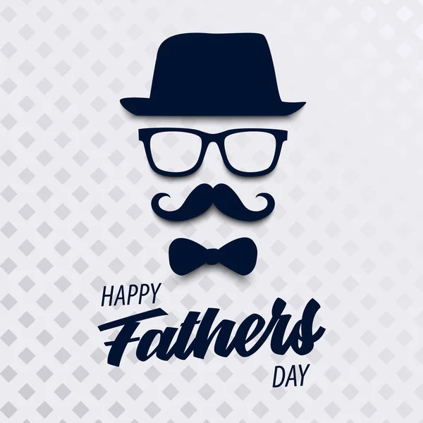 Fathers Day Poster Bow Tie Hat Design Template Vector Eps — Stock Vector