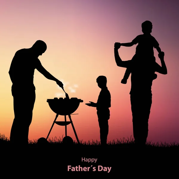 Fathers Day Poster Sons Barbecue Template Vector Eps — Stock Vector