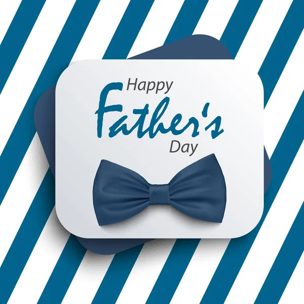 Fathers Day Poster Bow Tie Blue Stripes Background Vector Eps — Stock Vector