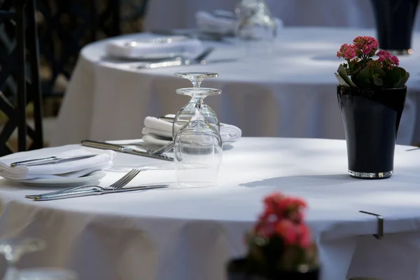 Set Table for two close-up — Stock Photo, Image