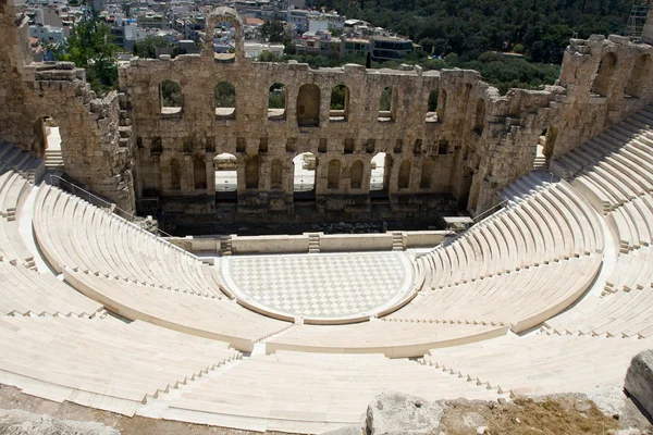 Antiguo anfiteatr Odeon Gerodes Atticus en Acropol Athents Gree —  Fotos de Stock