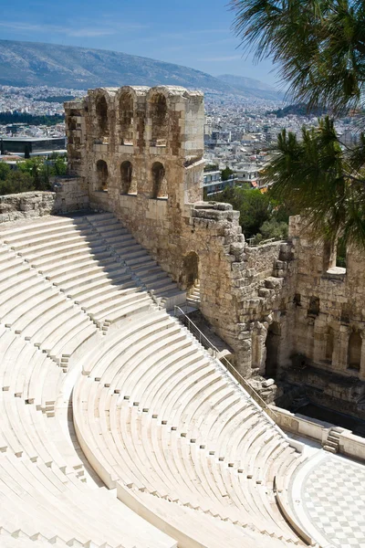 Стародавні amphiteatr Odeon Gerodes Atticus в Acropol Athents Gree — стокове фото