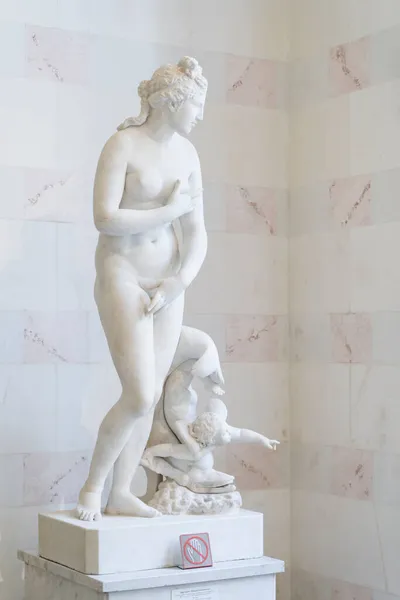 Saint-Pétersbourg, Russie - 1er novembre 2021 : Musée d'art de l'Ermitage à Saint-Pétersbourg. Aphrodite est l'ancienne déesse de l'amour et de la beauté. Sculpture en marbre d'Aphrodite au Musée d'Art. — Photo
