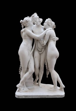 Antik heykeller izole edilir. Eski Yunan mermer klasik heykeli boş bir arkaplanda. Sanat, vücut güzelliği, kültür konsepti.