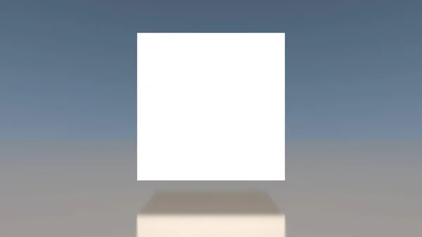 3d Podium Hintergrund. Ein futuristischer abstrakter Hintergrund mit einem weißen leeren Quadrat im Wasser und heller Beleuchtung. — Stockfoto
