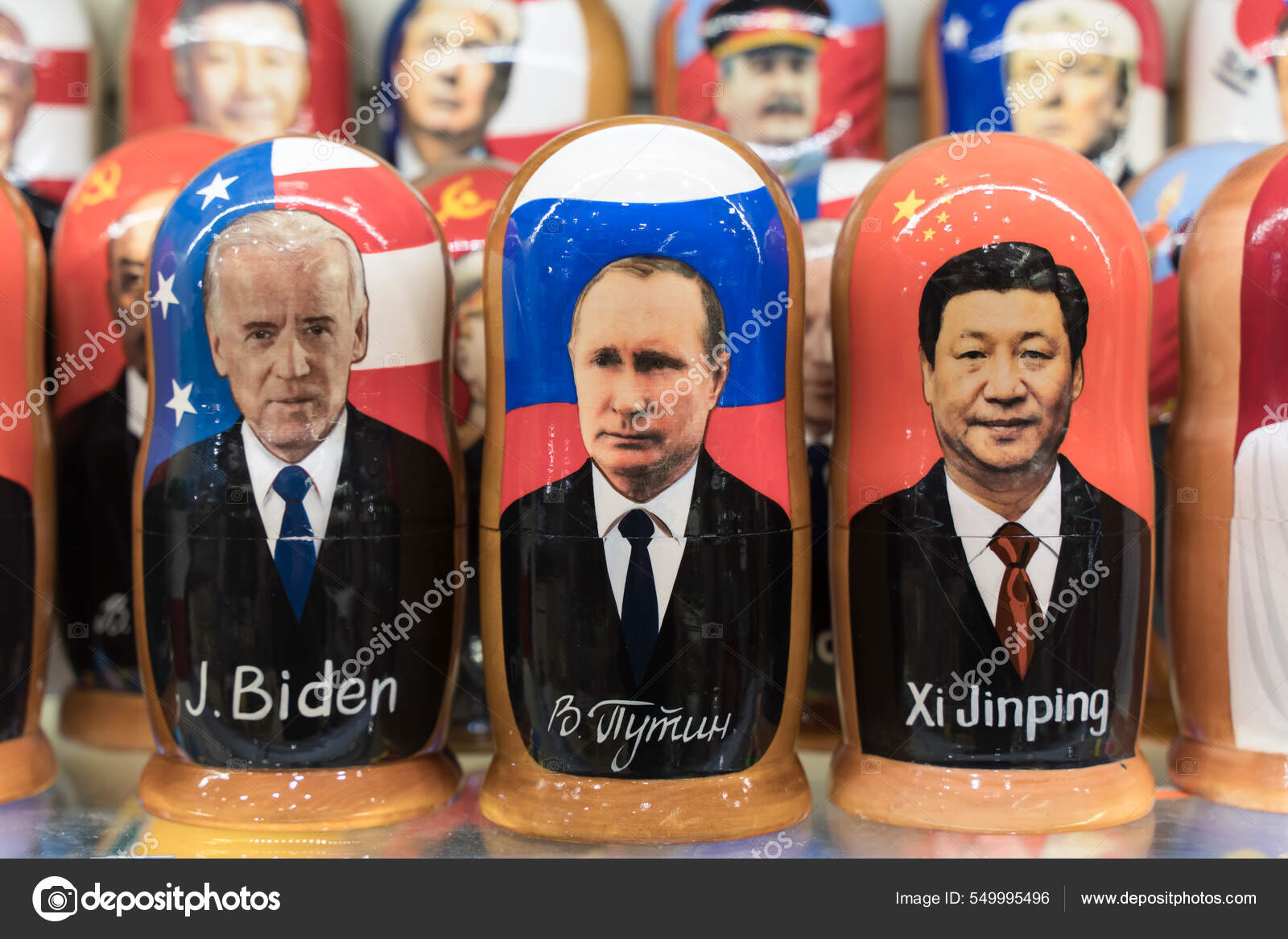 On magnets, mugs and matryoshka dolls, Putin's face still sells