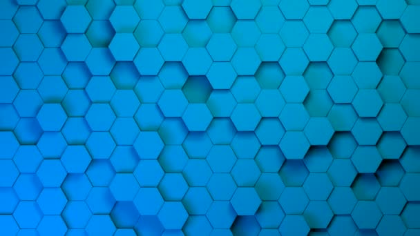 3d hexagon abstracte achtergrond. Kleurstructuur en textuur van geometrische patroon honingraat in beweging. Futuristische, tech geanimeerde achtergrond — Stockvideo