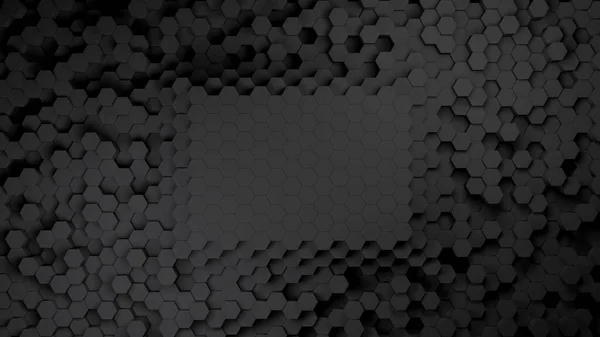 3D六角形の抽象的な背景。カラーグリッドハニカムテクスチャデジタル未来的な表面。技術、コンピュータ、ネットワークの概念 — ストック写真