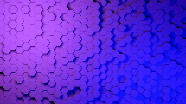 3d hexágono fundo abstrato. Grama colorida textura favo de mel superfície futurista digital. Tecnologia, computadores, conceito de rede — Fotografia de Stock