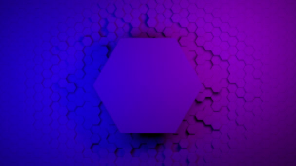 Fond abstrait hexagone 3d. Structure de la couleur et la texture du motif géométrique nid d'abeille en mouvement. Fond futuriste, animé par la technologie — Video