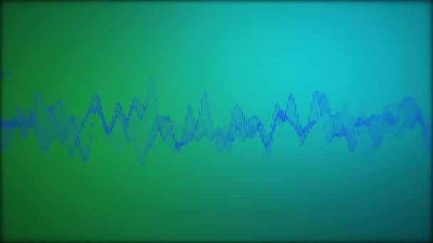 3d visualization of sound waves and vibrations on a gradient colored background. Technology, artificial intelligence, science, dataset concept. — Stock Video