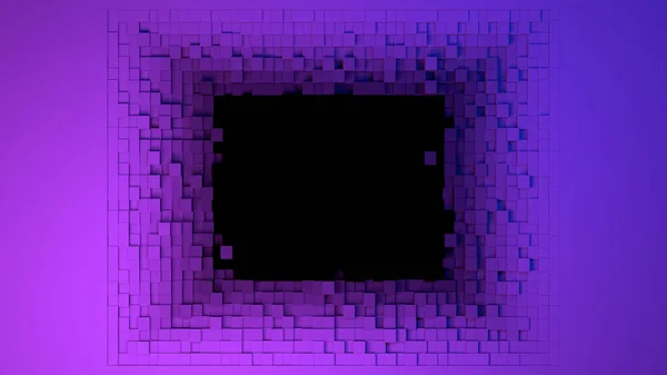 3D kub abstrakt bakgrund. Färgade rutnät kuber textur digital futuristisk yta. Teknik, datorer, nätkoncept — Stockfoto