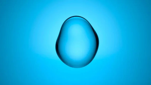 Fond de goutte d'eau. Goutte liquide bleue d'eau pure sur fond vide. — Photo