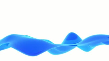 Üç boyutlu soyut dalga arkaplanı. Boş beyaz izole arkaplan üzerinde hareket eden renk dalgalı çizgi.